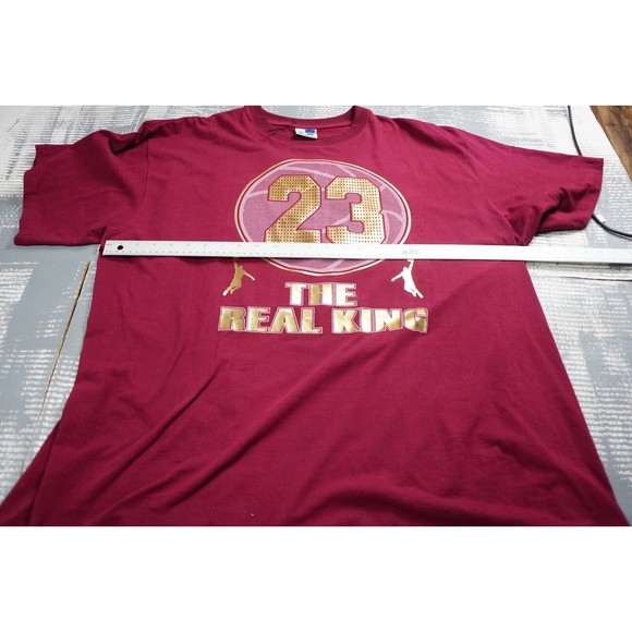 Phat Dog Shirt mens XXXL red 23 basketball the king print metalic short sleeve - Picture 8 of 11